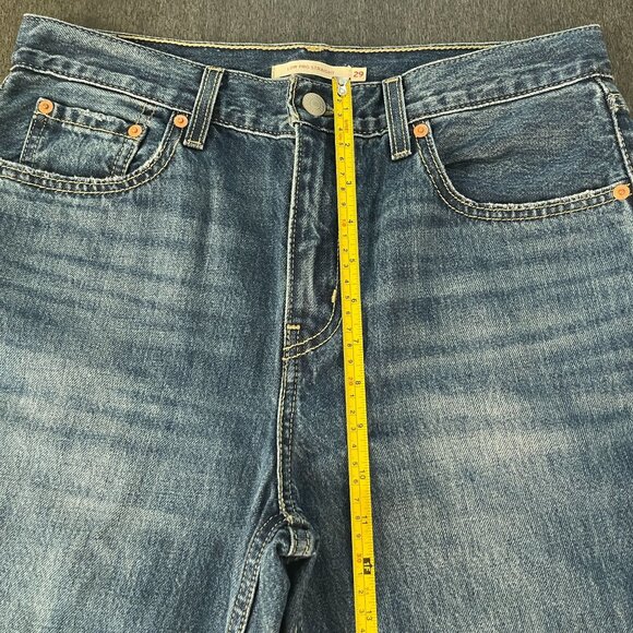 New Levi's 501 Women's Distressed Low Pro Straight Leg Blue Denim Pants, Size 29 - Picture 8 of 11